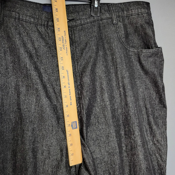Denim & Co Pants Womens 28 Metallic Stretch Straight Leg Jeans Shimmer Glam - Picture 8 of 13